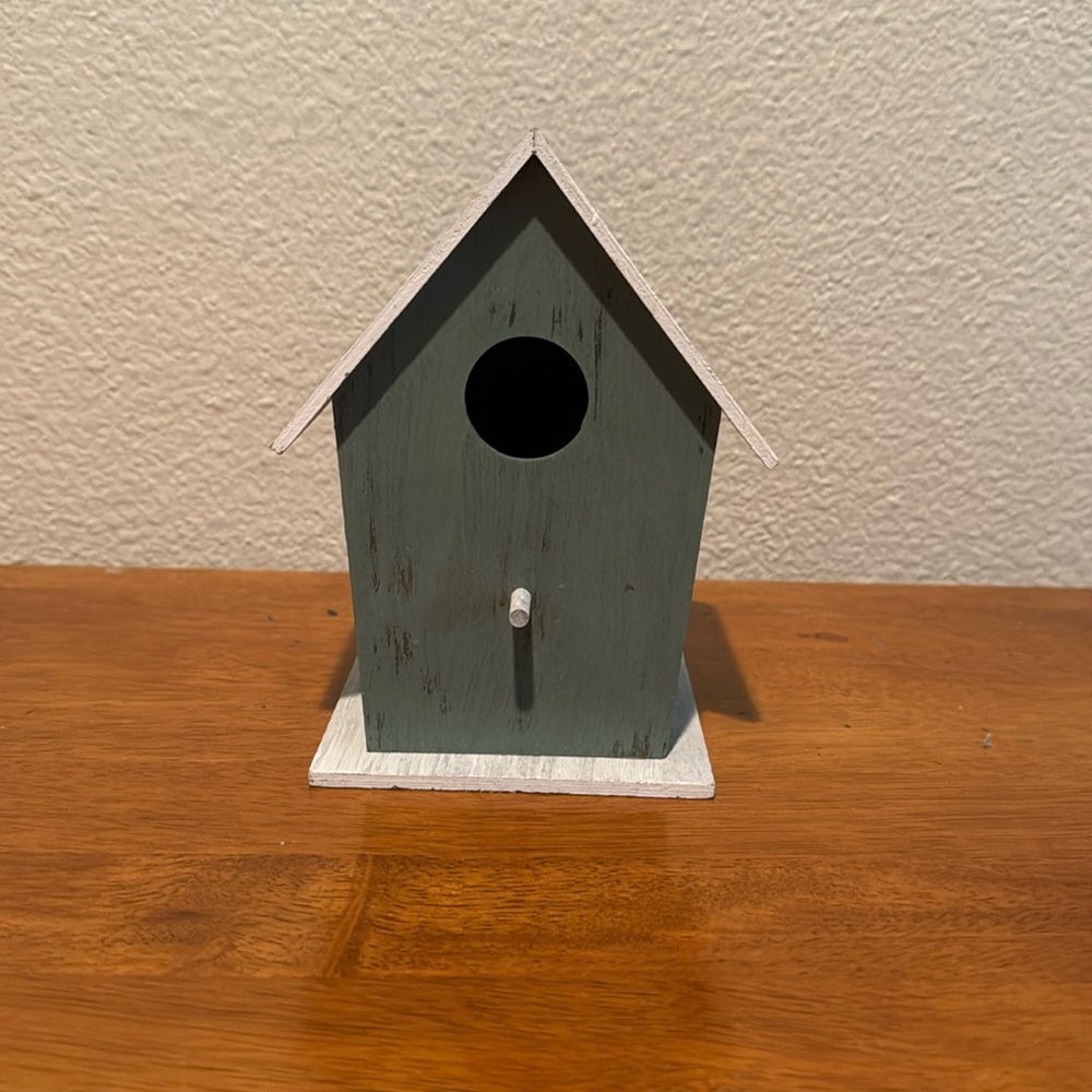 Small wooden birdhouse decor